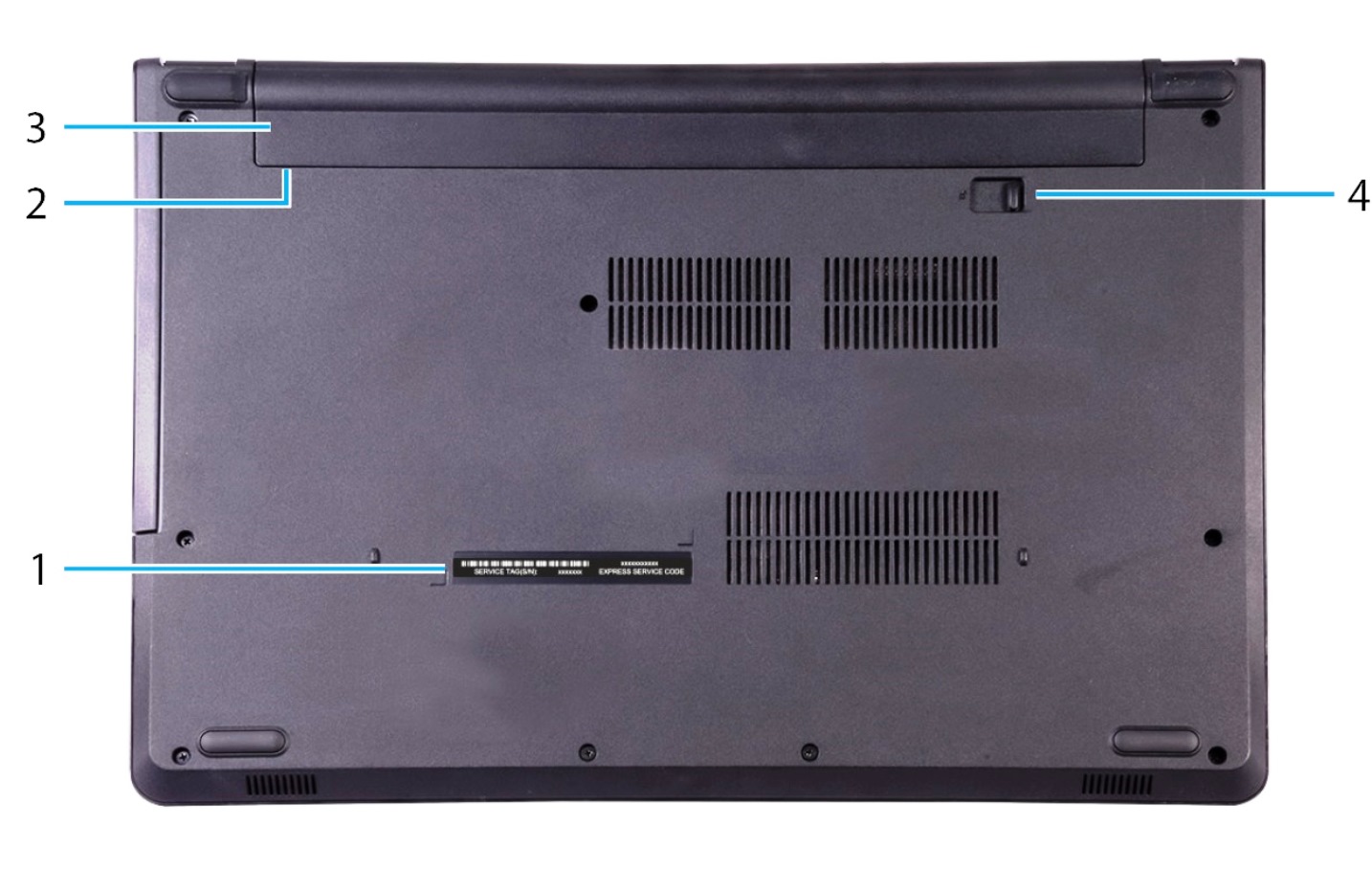 Dell Inspiron 14 3473 - Laptop Bottom View