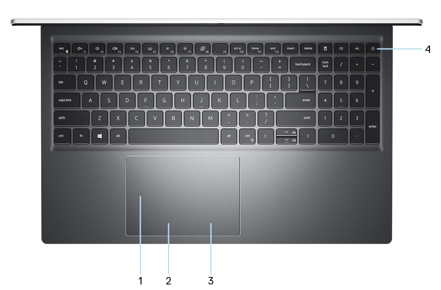 Dell Inspiron 15 5510 - Keyboard View