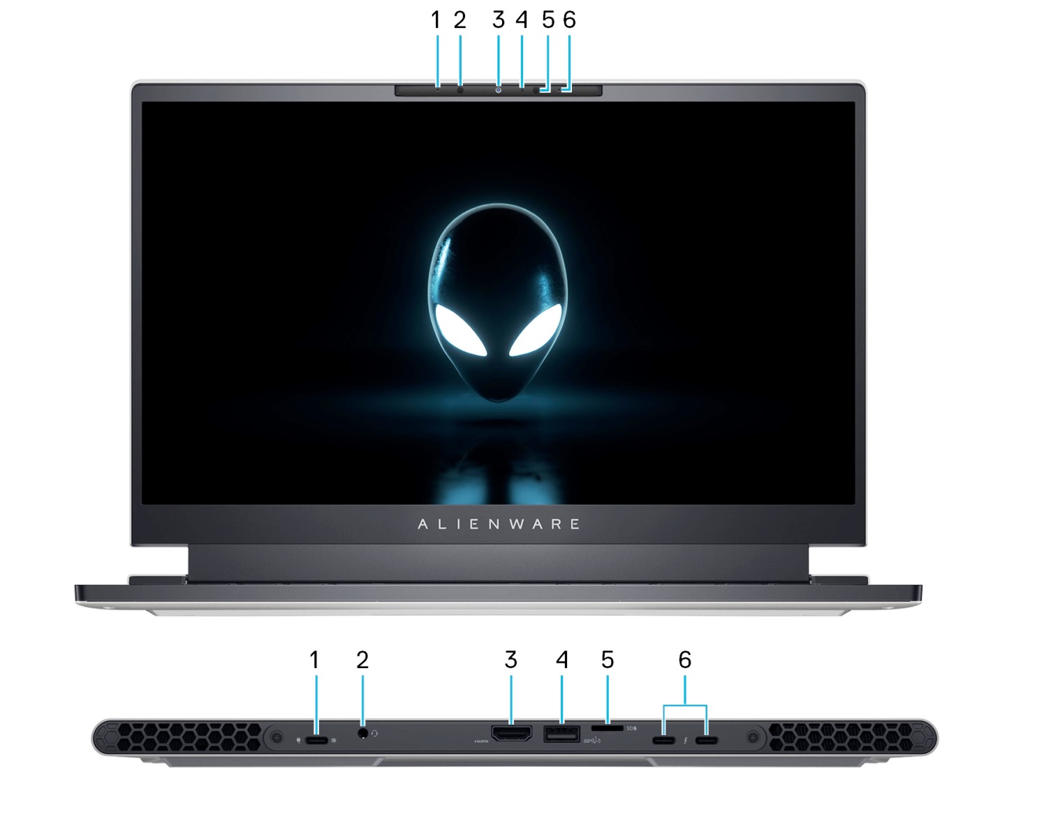Dell Alienware x14 R1 Gaming Laptop - Front and Back View