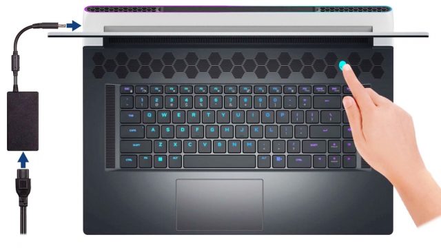 Alienware x17 R2 Gaming Laptop - Top Keyboard View
