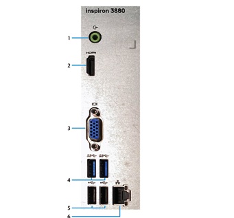 Dell Inspiron 3880 - Back Panel View
